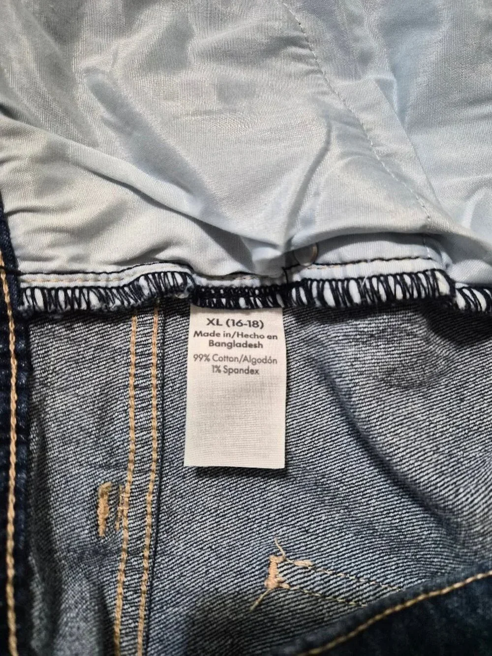 No Boundaries Denim Carpenter Mini Skirt XL (16-18) Relaxed Fit Pockets Blue